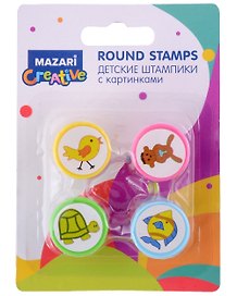 Штампик детский с картинками, 4 штуки, Mazari Creative, в ассортименте