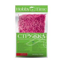 Гофрированная декоративная бумажная стружка, 3 мм, 50г, неон розовый , Hobby Time