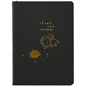 Записная книжка А6 26 листов, "Stray Cat", сшивка, черный внутренний блок, в ассортименте