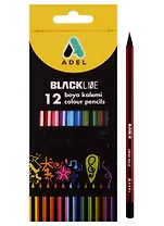 Карандаши цветные Adel, Blackline, 12 цветов