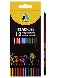 Карандаши цветные «Blackline», Adel, 12 цветов