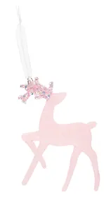 Новогоднее подвесное украшение Олень розовый (пластик) (ПВХ бокс) (5х15) (12-09229-2-N16)
