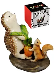 Фигурка Ежик с белкой (9х6х8)  (450-559)