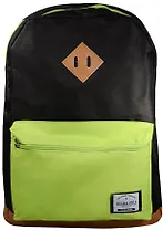 Рюкзак школьный черный с салатовым