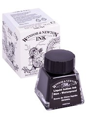 Тушь художественная Winsor&Newton, 14 мл, черная водорастворимая