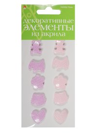 Декоративные элементы из акрила Набор №18 «Фигурки Микс 1», Hobby Time, 10 штук