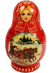 Матрешка 5 предм. расписная авторская "Кубышка", арт. С-203 (375)