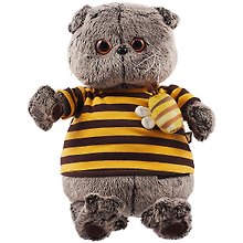 Игрушка мягкая Budi Basa, Басик в полосатой футболке с пчелой(В1) Ks25-092