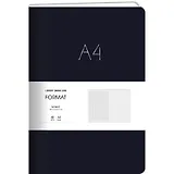 Книга для записей А4 80л лин. "Format" черн.иск.кожа, интегр.переплет, тиснение фольгой, скругл.углы, инд.уп.