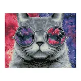 Алмазная мозаика ТРИ СОВЫ "Кошачий космос", 40*50см, холст на деревянном подрамнике