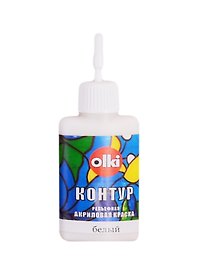 Рельефная акриловая краска "Контур" (Белый), 20 мл