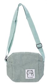 Сумочка на молнии кросс-боди (мятная) (вельвет) (16х14х6) (12-HanMa-768)