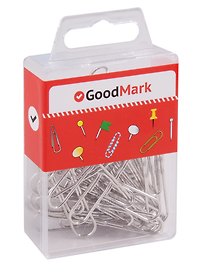 Скрепки оцинкованные круглые, GoodMark, 50 мм, 30 штук, гофрированные
