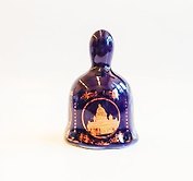 Сувенир, Колокольчик СПб коллаж синий/золото 7 х 4 см [ВЕ8-70003]