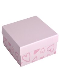 Коробка подарочная "Сердца" 11*11*6,5см. Картон
