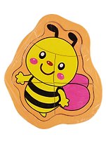 Деревянная пазл-рамка фигурная Рыжий кот Пчелка (5 эл.) 13,5х15см (ИД-3846)