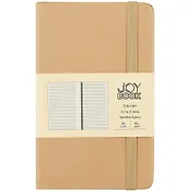 Записная книжка А6 96л лин. "Joy Book. Печенье с корицей" иск.кожа, тв.переплет, ляссе, резинка, инд.уп.