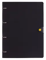 Тетрадь А4 80 листов, клетка, "Favorite Black. No 1" на кольцах, сменный блок, на кнопке