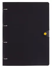 Тетрадь А4 80 листов, клетка, "Favorite Black. No 1" на кольцах, сменный блок, на кнопке