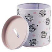 Копилка Бочка Ежики с сердечками (10х9) (металл) - 1