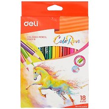 Карандаши цветные «Color Run», Deli, 18 цветов