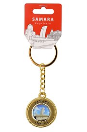 Брелок-канат золотой Стелла Ладья,Герб (металл) (Самара) (127G18K-55-1-55-3)