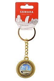 Брелок-канат золотой Стелла Ладья,Герб (металл) (Самара) (127G18K-55-1-55-3)