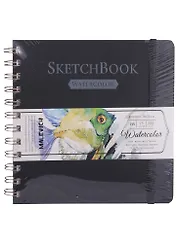 Скетчбук 160*160 25л "White Swan "Fin" черный, акварель., 200г/м2