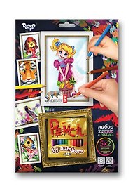 Набор для творчества Danko Toys. Раскраска карандашами по номерам «Девочка»