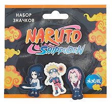 Набор значков Naruto Чибики Шиппуден Сакура (дерево) (3 штуки)
