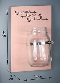 Декор настенный с баночкой (15х24) (мдф, стекло) (7509)