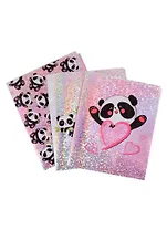 Обложки 03шт д/тетрадей гологр. "Панды" 220*350мм