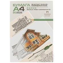 Бумага миллиметровая А4, 20 листов, склейка, Лилия Холдинг