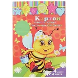 Набор цветного гофрированного картона с блёстками, 4 листа, 4 цвета, А4