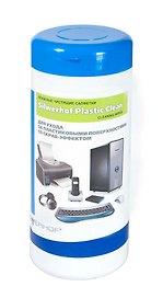 Салфетки влажные 40шт "PLASTIC CLEAN" для пластика, скраб-эффект, в тубе, Silwerhof