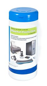 Салфетки влажные 40шт "PLASTIC CLEAN" для пластика, скраб-эффект, в тубе, Silwerhof