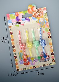 Набор свечей для торта (4шт.) (9см) (7708010)