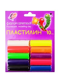 Пластилин «Флюрисветики», 10 цветов, 130 г, Луч