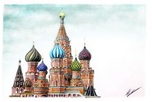 Открытка Москва карандаш "Москва. Собор Василия Блаженного"