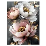 Алмазная мозаика "Пионы с золотом" 30х40 см.