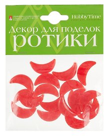 Декоративные элементы «Ротики» красные, 25х15 мм, Альт