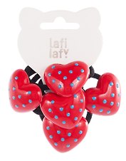 Набор резинок для волос «Сердечки», пластик, 2.5 см, 5 штук, Lafilaf