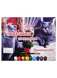 Картина-раскраска по номерам «Британские коты», А3, Рыжий Кот