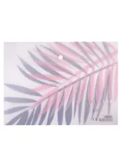 Папка-конверт А4 на кнопке "Тропики" пластик, ассорти