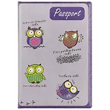 Обложка для паспорта Совуньи на фиолетовом фоне (ПВХ бокс)