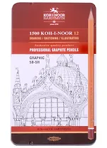 Карандаши чернографитные. 12 штук. 5В-5Н. Graphic. KOH-I-NOOR, (Art collection). 1502/III 43177