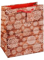 Пакет подарочный бумажный А4 32*26*12.5 "Новогодние узоры", Новый год, мат. ламинат, Kairui