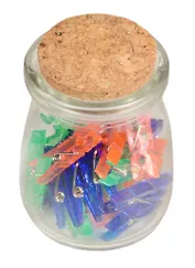 Зажимы для бумаг 32мм 30шт "Прищепки" неон, стекл.банка, MUST HAVE!