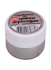 Акрил художественный 28мл, серебряный