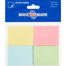 Набор блоков для записей «Make your mark», пастельные,  4 по 100 листов, 5 х 3.8 см